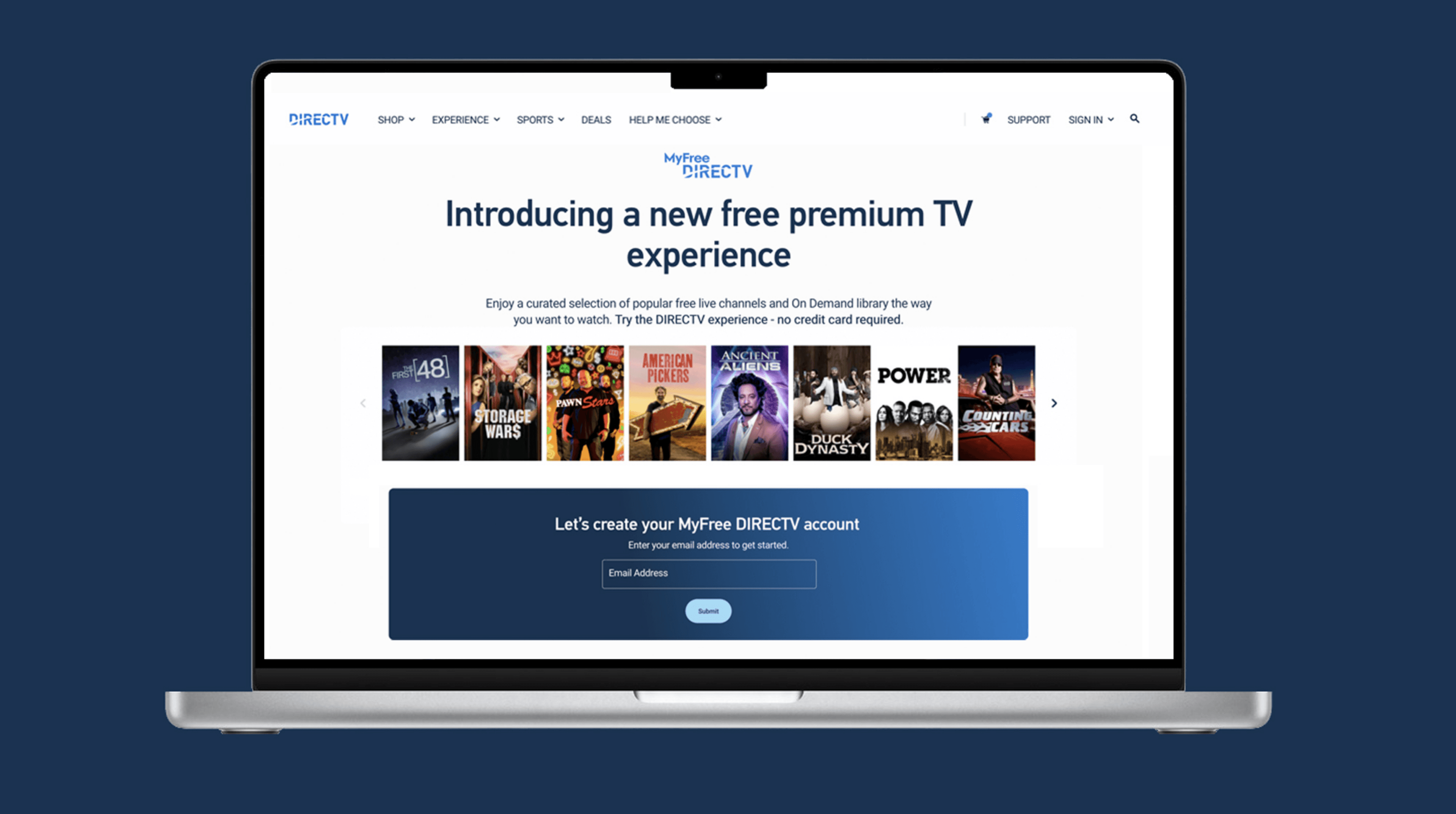 MyFree DIRECTV — product screens